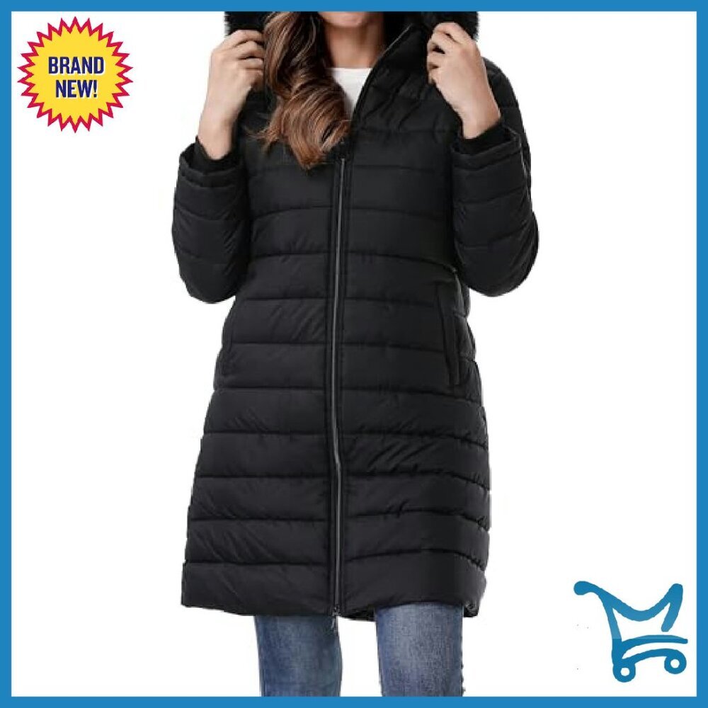 Women's Waterproof Down Jacket Hooded Puffer Coat Winter Warm Thickened - Picture 4 of 8